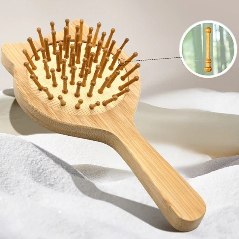 Bamboo Hair Brush - 1 Unidade Nova Escova de Cabelo