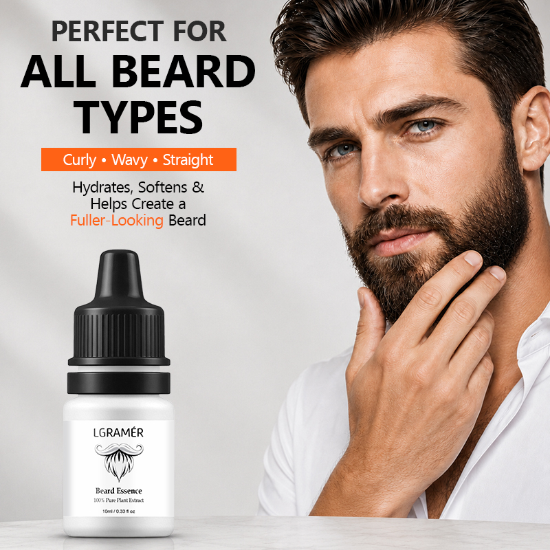 Hair Growth Serum Oil - Sérum para Crescimento de Barba Masculina,