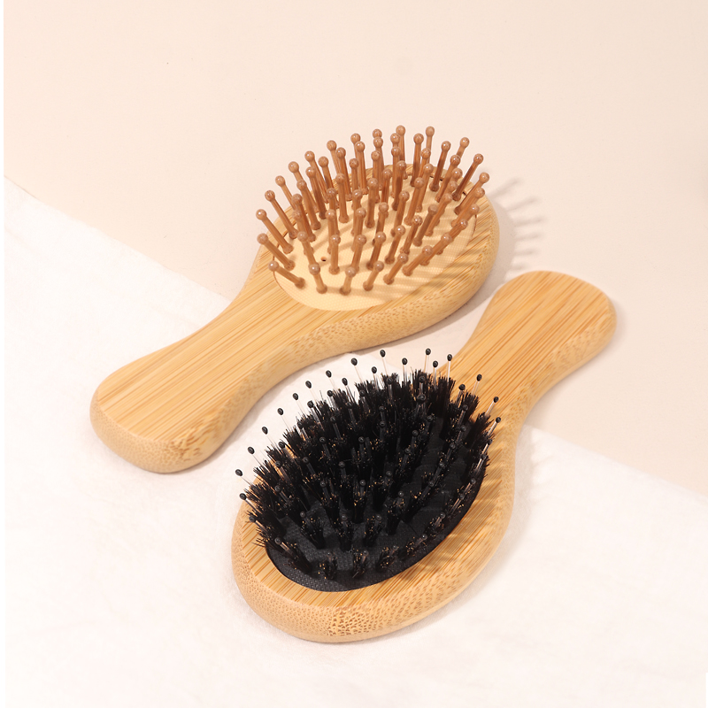 Bamboo Hair Brush - Mini pente de airbag de bambu,