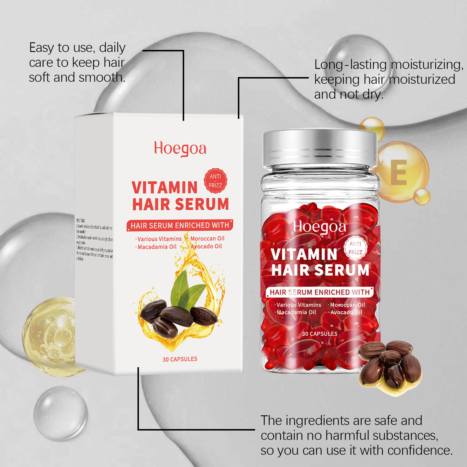 Hair Growth Serum Oil - Cápsulas de soro para cuidados com