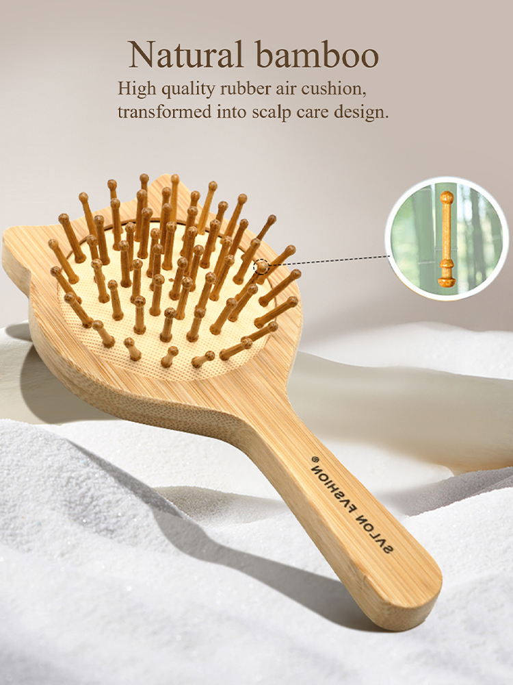 Pente de madeira de gato fofo, - Bamboo Hair Brush avaliação e preço