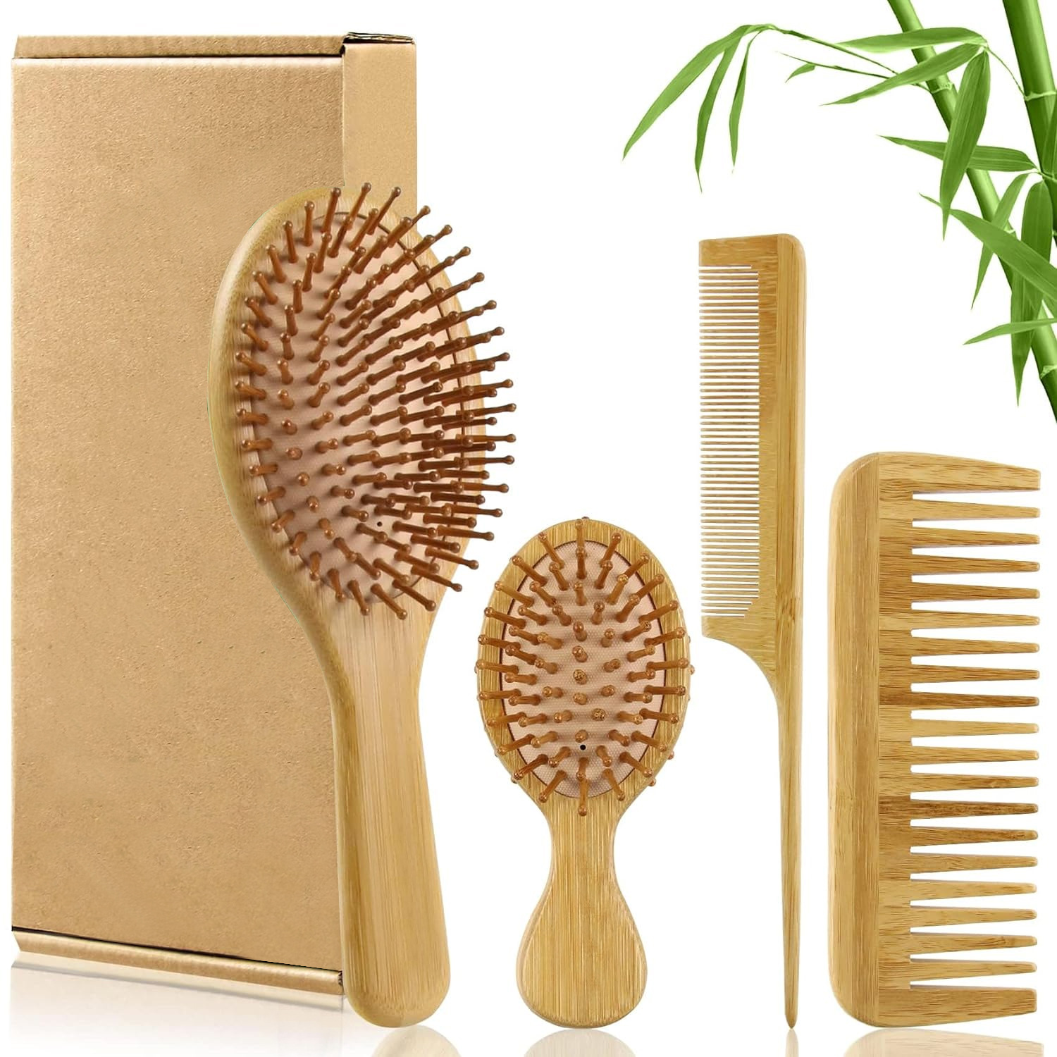 Conjunto de Escovas de Cabelo  - Bamboo Hair Brush avaliação e preço