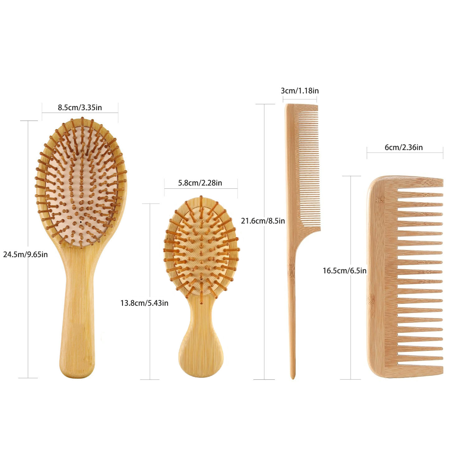 Conjunto de Escovas de Cabelo  - Bamboo Hair Brush avaliação e preço